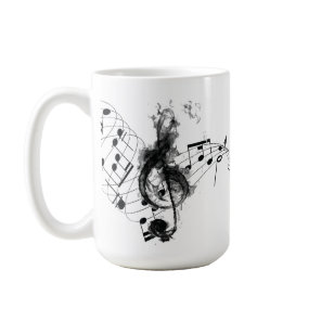 Music Note Luxury black and white Coffee Mug