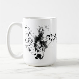 Music Note Luxury black and white Coffee Mug
