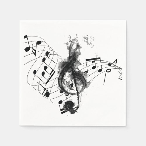 Music Note Luxury black and white Napkins