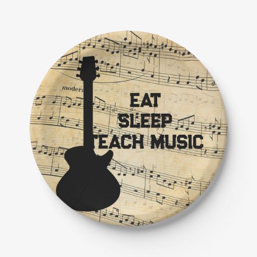 Music Note Luxury black and white Personalized Paper Plates