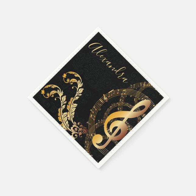 Music Note Luxury design Napkins (Corner)