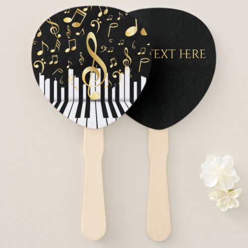 Music Note Luxury elegant piano keys Hand Fan