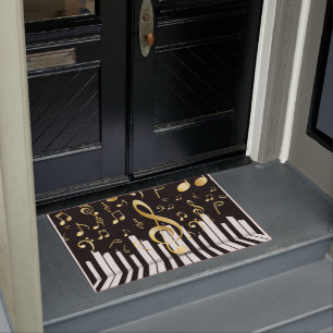 Music Note Luxury Gold piano keys Doormat