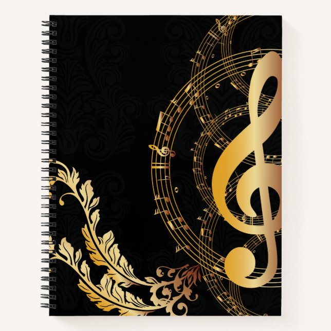 Music Note Luxury Royal design Notebook (Front)