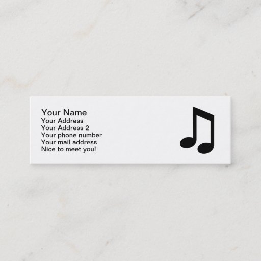 Customizable Music note business card