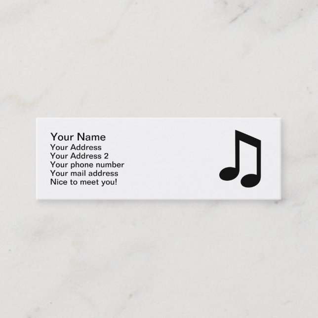 Music note mini business card (Front)