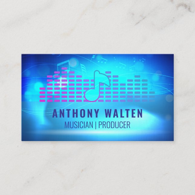 Music Note | Modern Logo | Sound Business Card (Front)