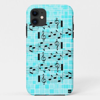 Music Note Mosaic Iphone 5 Case-mate Case Light Bl by spiceyourdevice at Zazzle