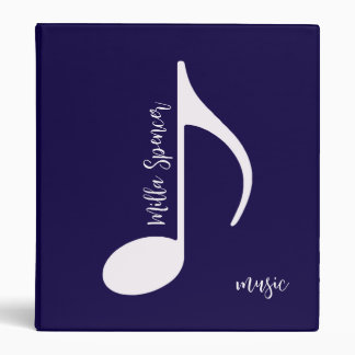Music Note, Music-Lessons dark blue 3 Ring Binder