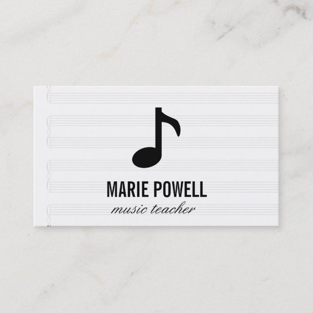 Music Note / Music Sheet Business Card (Front)