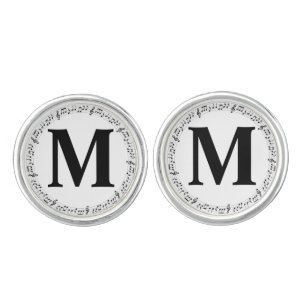 Music note Musician Monogram Cufflinks