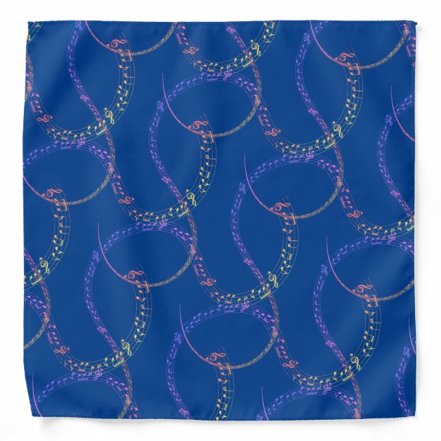 Music Note Pattern  Bandana (Front)