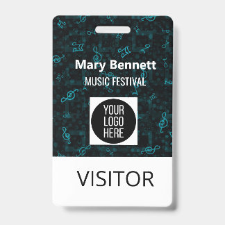 Music Note Pattern Lanyard | Event Badge Holder | 