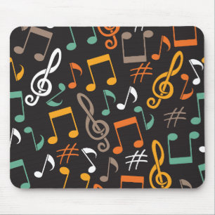 Music note pattern mouse pad