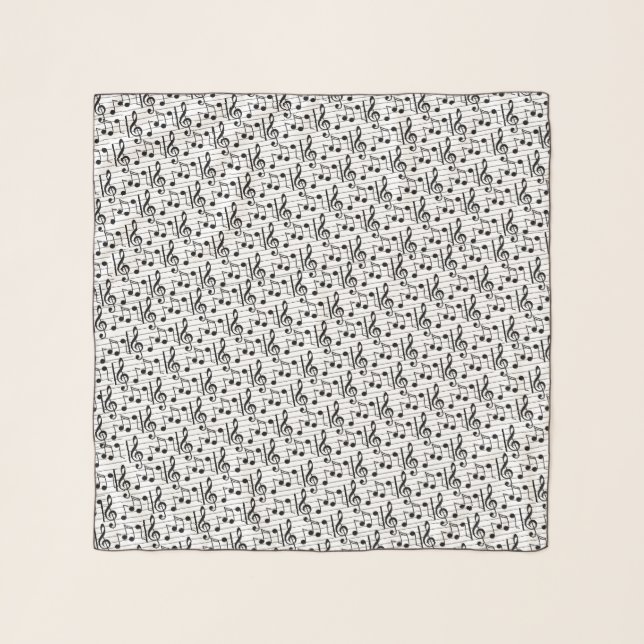 Music Note Pattern Music Teacher Song Piano Singer Scarf (Front)