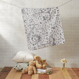 Music Note Pattern Music Theme  Baby Blanket