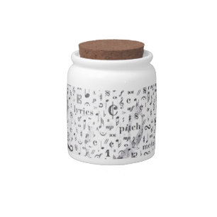 Music Note Pattern Music Theme Candy Jar