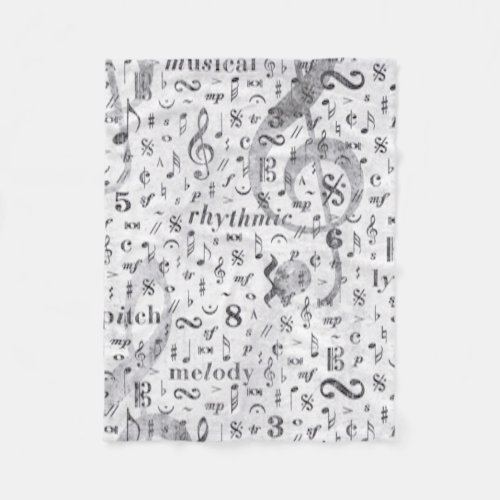 Music Note Pattern Music Theme  Fleece Blanket