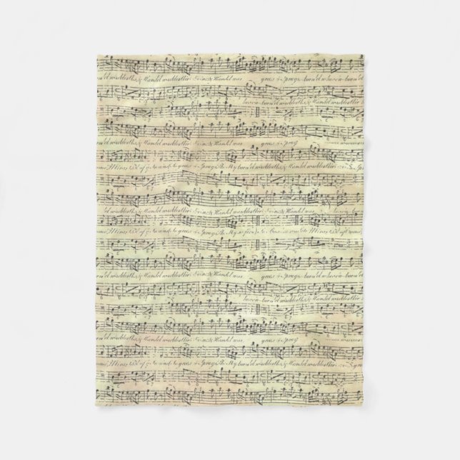 music Note Pattern Music Theme Fleece Blanket (Front)