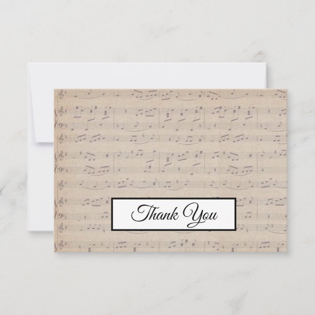 Music Note Pattern Music Theme Musician    Thank You Card (Front)