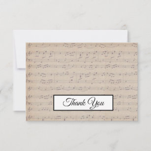Music Note Pattern Music Theme Musician    Thank You Card