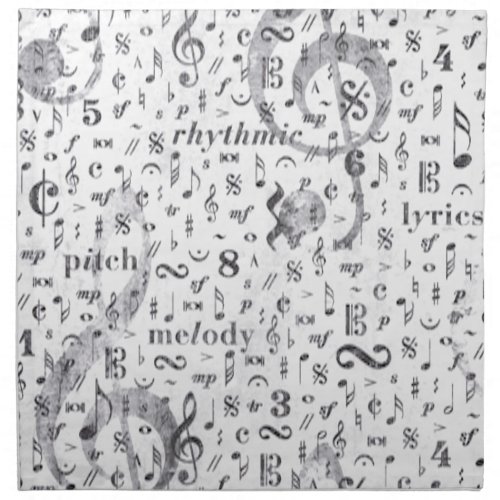Music Note Pattern Music Theme Napkin