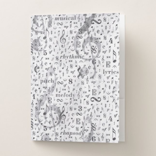 Music Note Pattern Music Theme  Pocket Folder (Front)
