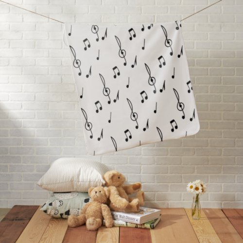 music note Pattern Music Theme Treble Clef    Baby Blanket