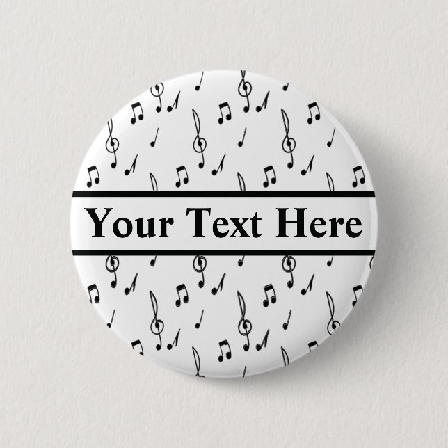 music note Pattern Music Theme Treble Clef    Button (Front)
