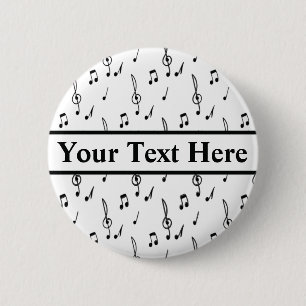 music note Pattern Music Theme Treble Clef Button