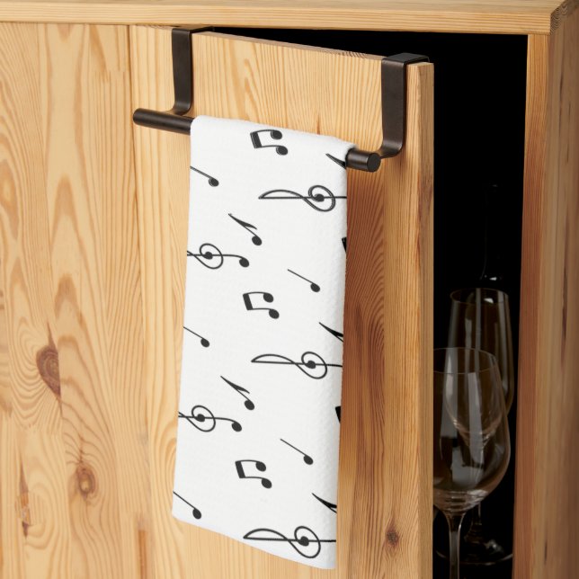 music note Pattern Music Theme Treble Clef   Kitchen Towel (Thirds Fold)