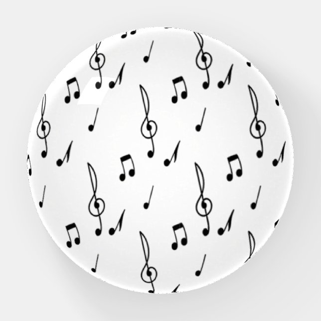music note Pattern Music Theme Treble Clef   Paperweight (Front)