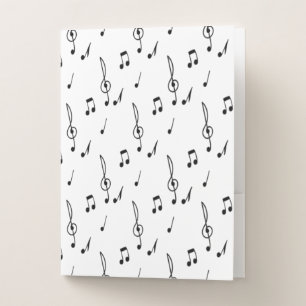 music note Pattern Music Theme Treble Clef   Pocket Folder