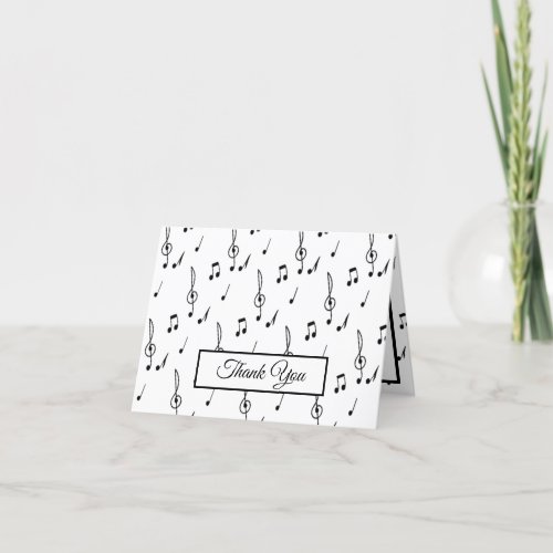 music note Pattern Music Theme Treble Clef   Thank You Card