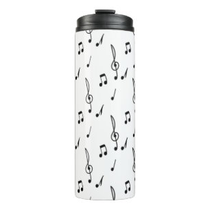 music note Pattern Music Theme Treble Clef  Thermal Tumbler