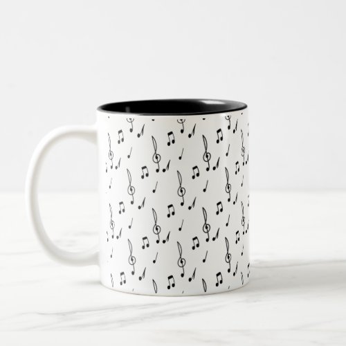 music note Pattern Music Theme Treble Clef  Two_Tone Coffee Mug