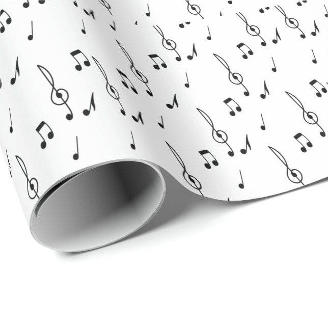 music note Pattern Music Theme Treble Clef  Wrapping Paper (Roll Corner)