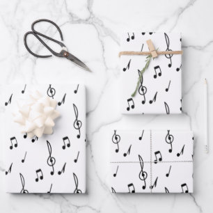 music note Pattern Music Theme Treble Clef  Wrapping Paper Sheets