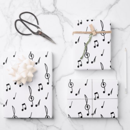 music note Pattern Music Theme Treble Clef  Wrapping Paper Sheets
