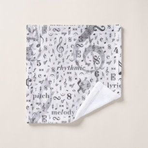 Music Note Pattern Music Theme Wash Cloth