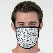 Music Note Pattern Musician Musical Black White Face Mask (Worn Him)