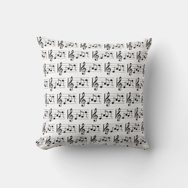 Music Note Pattern Musician Sheet Music Song  Throw Pillow (Front)