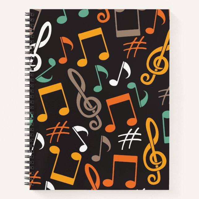 Music note pattern notebook (Front)