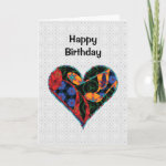 Music Note Patterned Heart Birthday Card