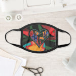 Music Note Patterned Heart Face Mask