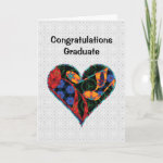 Music Note Patterned Heart Graduation Card