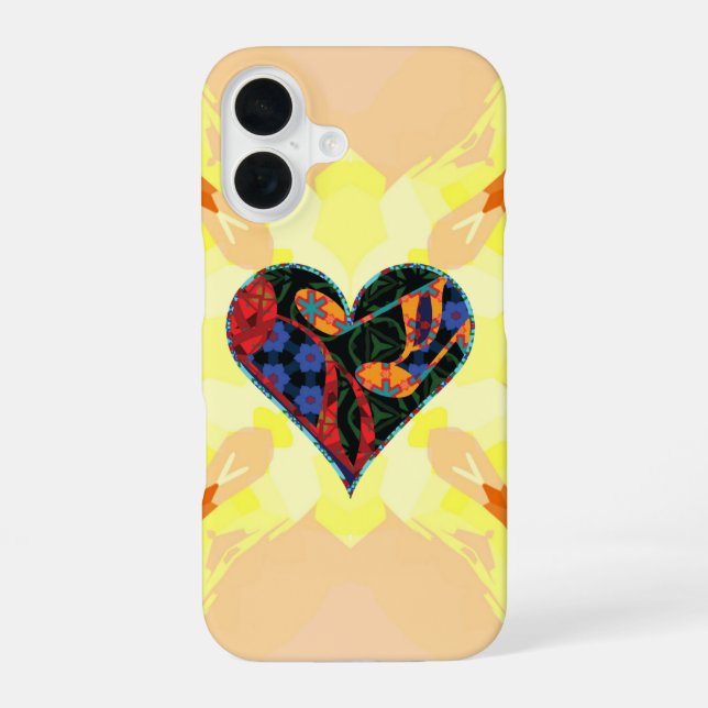 Music Note Patterned Heart Iphone Case (Back)