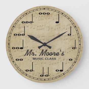 Music Note Personalizable Wall Clock by NiceTiming at Zazzle