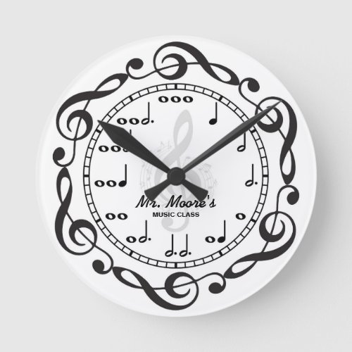 Music Note Personalizable Wall Clock