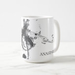 Music Note Personalized Black And White Coffee Mug at Zazzle